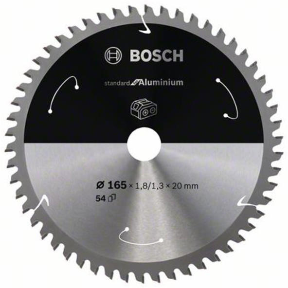 Bosch Standard for Aluminium für Akkusägen 165x1.8/1.3x20, 54 Zähne