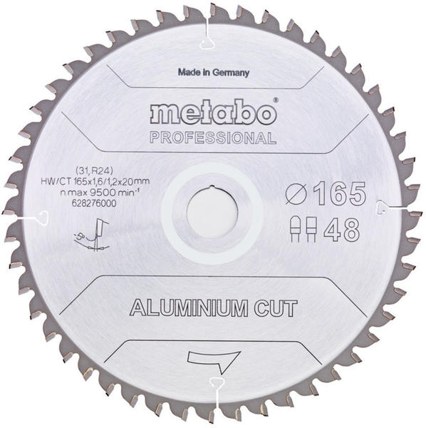 Metabo aluminium cut - professional 190 x 30 x 2,2 mm 5°neg Z52 (628296000)
