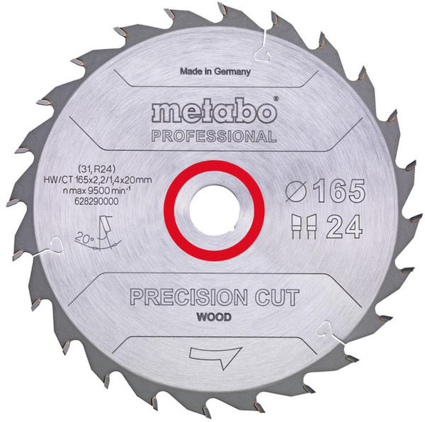 Metabo precision cut wood - professional 165 x 20 x 2,2 mm 15° Z42 (628291000)