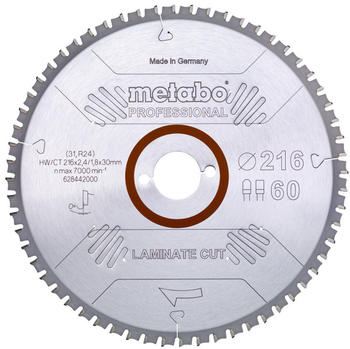 Metabo laminate cut - professional 216 x 30 x 2,4 mm 0° Z60 (628442000)