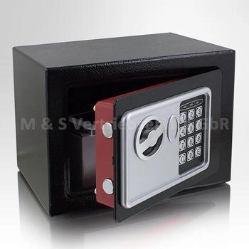 BITUXX Mini Tresor mit Zahlenschloss 230 x 170 x 170 mm schwarz (12667)
