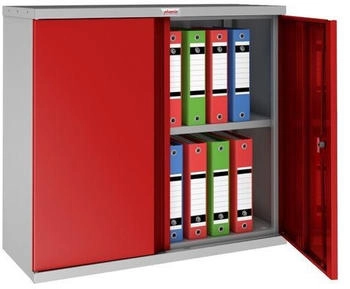 Phoenix Stahlschrank Klein grau/rot m. Electr.-Schloss 915 x 830 x 370 mm mit Elektronikschloss (SCL0891GRE)