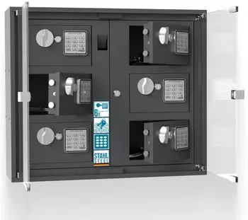 Profirst LockMaster Schl&uuml;sselausgabe Elektronikschloss Stahl anthrazit 6 F&auml;cher (117017)
