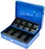 HMF Geldkassette abschließbar 8 Münzfächer 4 Geldscheinmulden, 30x24x9cm, Blau