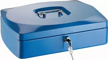 Alco Geldkassette Stahlblech Zylinderschloss 330x235x90mm blau (8430-15)