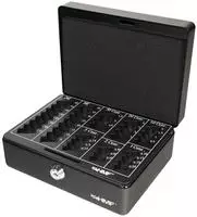 HMF Geldkassette 308-02, mit Zylinderschloss, 20 x 9 x 16 cm, schwarz, mit...