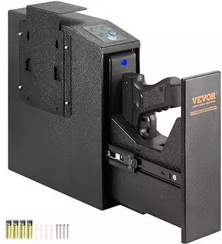 VEVOR Pistolentresor Stahl biometrisch 3 Öffnungsmethoden 25,5x9,5x32cm (AL300)