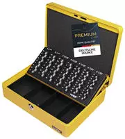 HMF Geldkassette 10015 15, mit Zylinderschloss, 30 x 9 x 24 cm, gelb, mit...