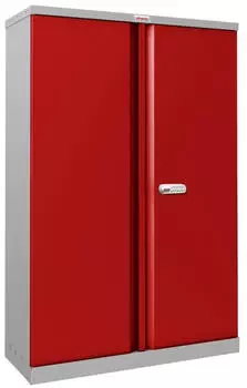 Phoenix SCL-Serie Stahlschrank 2-t&uuml;rig 3 Einlegeb&ouml;den Grau/Rot Elektronikschloss (SCL1491GRE)