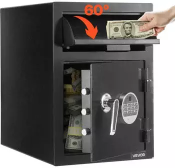 VEVOR Einwurftresor 34L digitales Tastenfeld 2 Ebenen (TDSBXJ141420DFPNC001V9)
