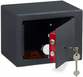 Relaxdays Minisafe M&ouml;bel-/Wandtresor 2,8kg Dunkelgrau (10031331_0)
