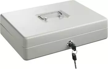 Alco Geldkassette Stahlblech mit Schloss 310x225x75mm silber (843-36)