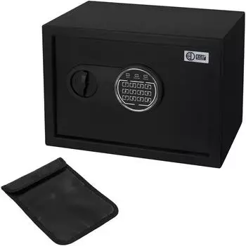 ECD Germany Elektronischer Tresor 16L 35x25x25cm Stahl Wandmontage PIN-Code & Schl&uuml;ssel