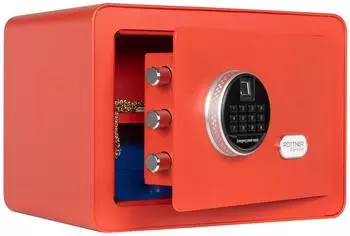 Rottner M&ouml;beltresor Vintage Elektronikschloss Fingerprint Rot (T06508)