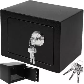 Iso Trade M&ouml;beltresor Doppelbartschloss 23x17x17cm Schwarz (8800)