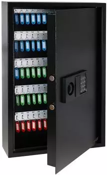 HMF Schl&uuml;sseltresor mit Elektronikschloss 100 Haken 66,5x43x13cm Schwarz (2100-02)