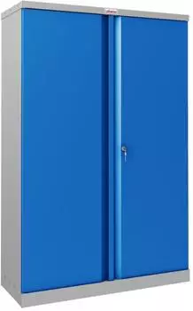 Phoenix SCL-Serie Stahlschrank 2 T&uuml;ren 3 B&ouml;den grau/blau Schl&uuml;sselschloss (SCL1491GBK)