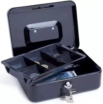 Rapesco M&uuml;nzkassette Stahl 5 F&auml;cher 15cm, schwarz