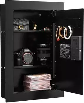VEVOR Wandtresor Fingerabdruck, Passwort & Schl&uuml;ssel, Stahl Q235 (SS-QR620ZW)