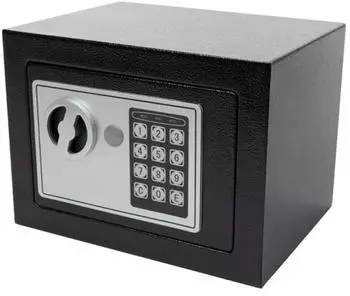 Perel Elektronischer Tresor mit Digitalcode und Notschl&uuml;ssel, Stahl, 17x23x17cm (BG90014)