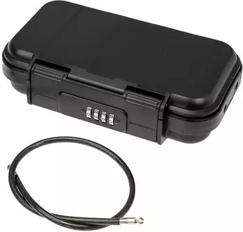HMF Tragbarer Mini Safe mit Zahlenschloss, wasserdicht, Drahtseil (318-02)