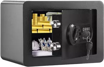 VEVOR Digitaler Tresor 14L Stahl Tastatur & Schl&uuml;ssel Einbruchschutz Alarm (350x250x250mm)
