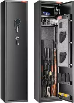 VEVOR Waffenschrank für 6 Gewehre, digitales Tastenfeldschloss, herausnehmbares Regal (SS1447-DZ)