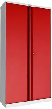 Phoenix SCL-Serie Aktenschrank Stahl 2 T&uuml;ren, 4 B&ouml;den, grau/rot, Schl&uuml;sselschloss (SCL1891GRK)
