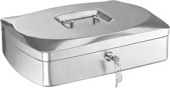 Alco Geldkassette Stahlblech, Zylinderschloss, silber, 330x235x90mm (8430-36)