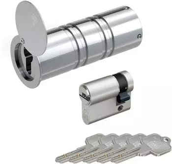 Basi Rohrtresor mit Profil-Halbzylinder, Aluminium, 5 Schl&uuml;ssel (RT 101-MS)