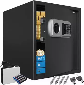 Deuba Elektronischer Tresor XXL 35x40x40cm, Doppelstahlbolzen, Innenbeleuchtung (107131)