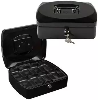 Idena Geldkassette 10" Metall schwarz 8 F&auml;cher (50037)