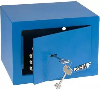 HMF M&ouml;beltresor Doppelbartschloss blau, 23x17x17cm (49216-05)
