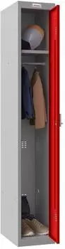Phoenix PL-Serie Spind 1-türig, Stahl, grau/rot, Elektronikschloss (PL1130GRE)