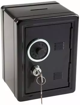 Idena Spartresor mit Zahlen- & Schl&uuml;sselschloss, Metall, schwarz (50034)