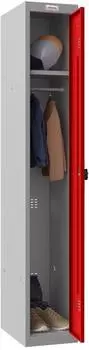Phoenix PL1130GRC Garderobenschrank 1 Fach, grau/rot, Kombinationsschloss (PL1130GRC)