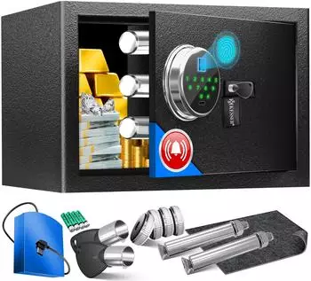 Kesser Elektronischer Tresor Fingerabdruck & Schlüssel, Wand- & Bodenmontage (S)