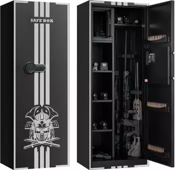 VEVOR Waffenschrank für 4 Langwaffen, digitales Tastenfeld, LED-Beleuchtung (ZQBXX152157IXISIC001V9)