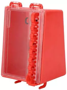 LuxusKollektion Lockout-Tagout-Box rot, ABS/PC, 120x98x180mm (6+2 Haken)