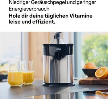 Braun CitrusQuick 7 CJ 7050 black – Komfortable Handhabung durch Hebel-Entsaftung