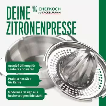 Fackelmann Zitronenpresse Berlin Edelstahl 425ml