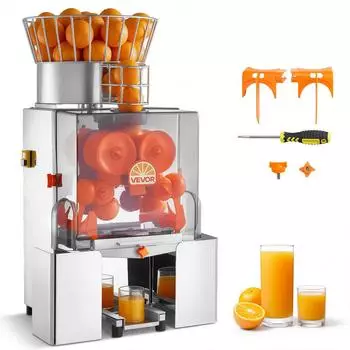 VEVOR Gewerbliche Zitruspresse 120W, Edelstahl, 20 Orangen/min