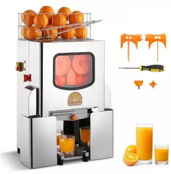 VEVOR Gewerbliche Zitruspresse elektrisch, 120W, 20 Orangen/min, Edelstahl