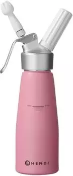 Hendi Sahnespender Pastellrosa 0,5L mit 3 Spritztüllen und Reinigungsbürste (975886)