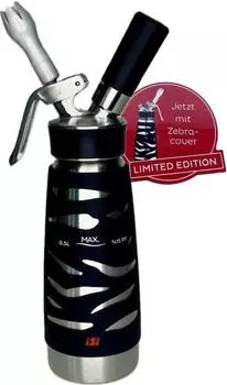 iSi Desert Whip Flasche Edelstahl gebürstet, Kopf schwarz, 0,5L (163090)