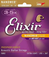 Elixir 3313216002, Elixir 16002 Nanoweb Acoustic Ph Bronze 10-47