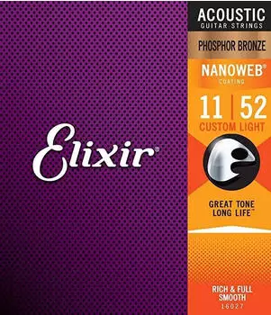 Elixir Strings Phosphor Bronze Nanoweb Custom Light