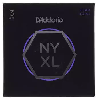 D'Addario NYXL1149-3P 11-49 Carbon Steel Alloy 3er Set