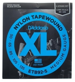 D'Addario ETB92-5 Tapewound 5-String Bass Long Scale 50-135