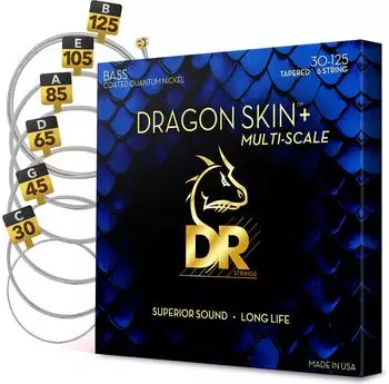 DR Strings Dragon Skin+ DBQM6-30 Coated